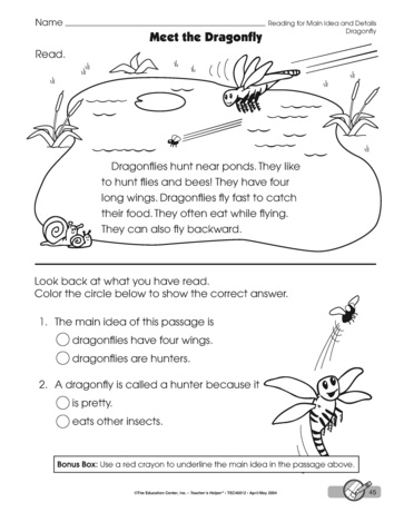 Meet the Dragonfly, Lesson Plans - The Mailbox