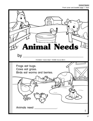 Animal Needs, Lesson Plans - The Mailbox