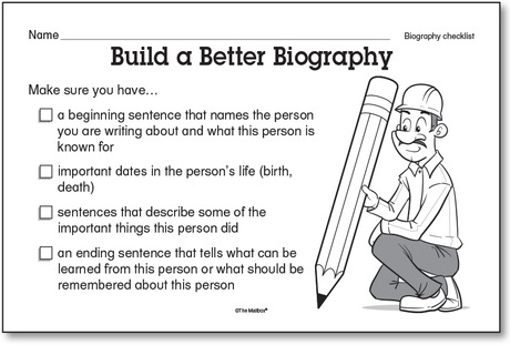 Biography writing lesson plans