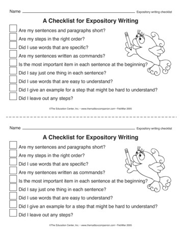 expository essay checklist