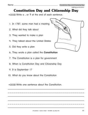 Constitution Day and Citizenship Day, Lesson Plans - The Mailbox