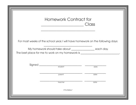 homework contract week 23