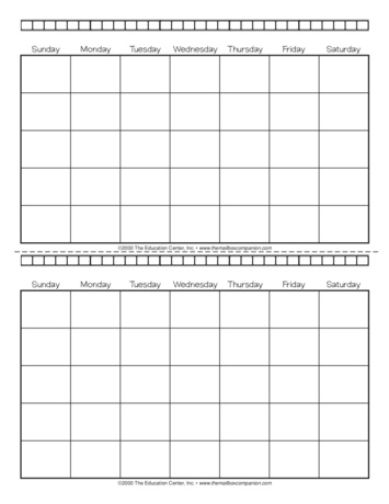 Blank Calendar, Lesson Plans - The Mailbox