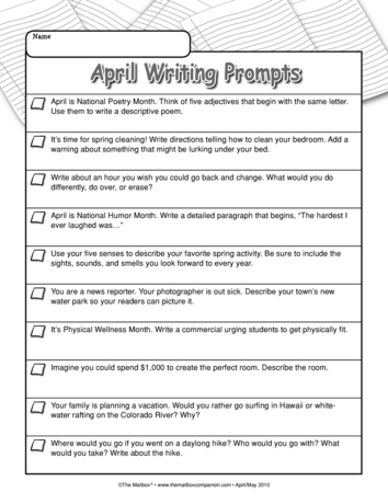 April Writing Prompts, Lesson Plans - The Mailbox
